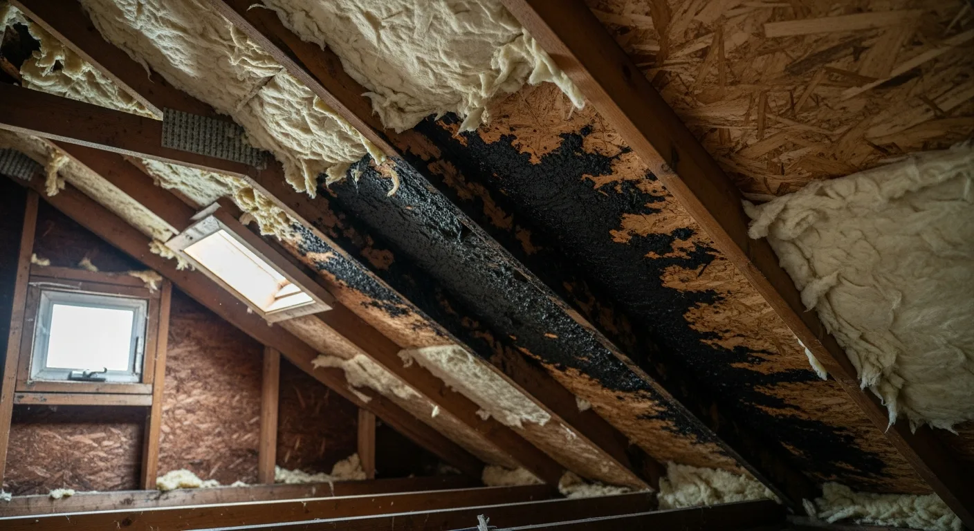 Roof Leak and Mold in the Attic: The Hidden Problem Above Your Ceiling