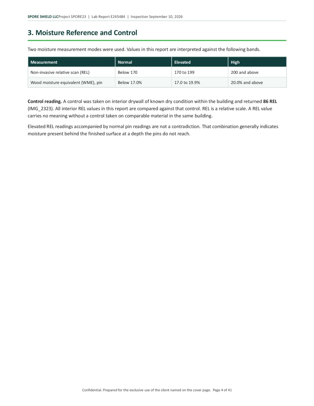 Sample inspection report, page 5 of 61