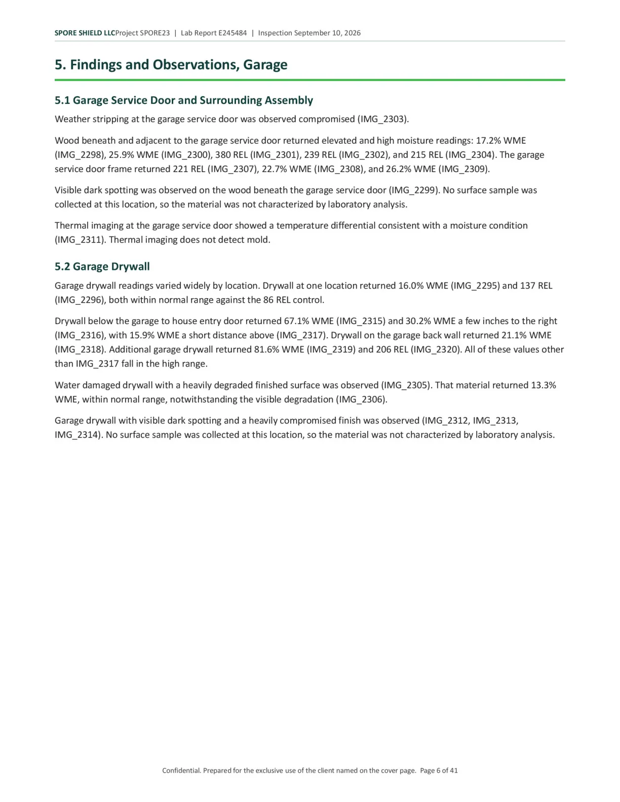 Sample inspection report, page 7 of 61