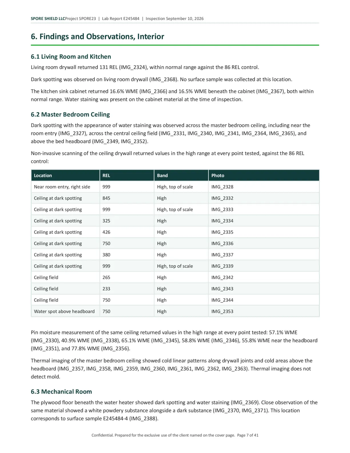 Sample inspection report, page 8 of 61