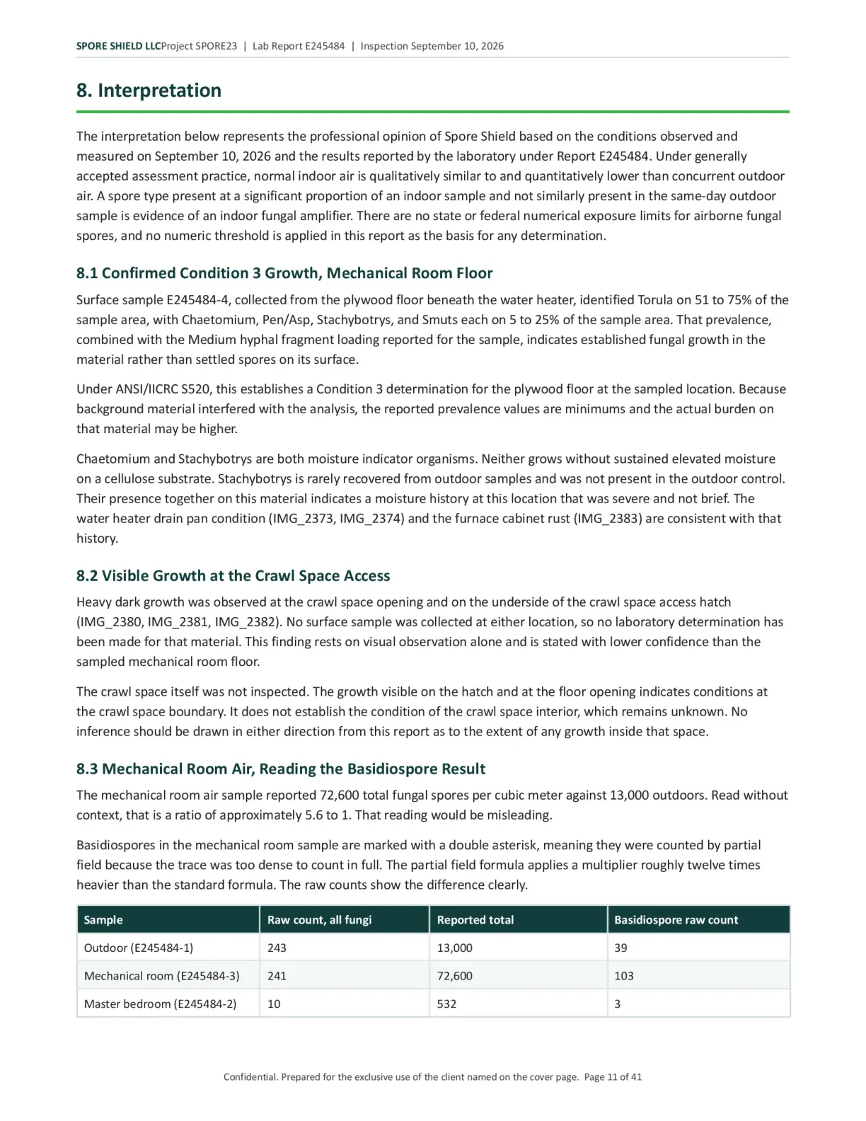 Sample inspection report, page 12 of 61