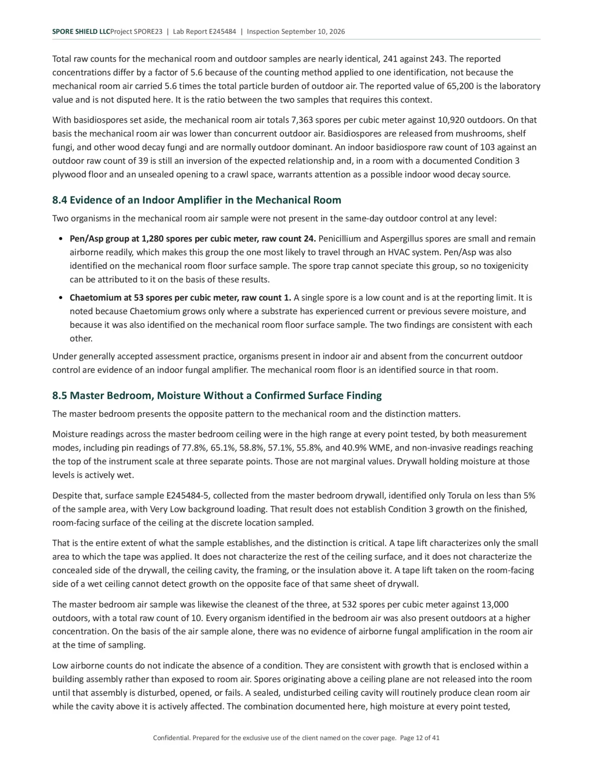 Sample inspection report, page 13 of 61
