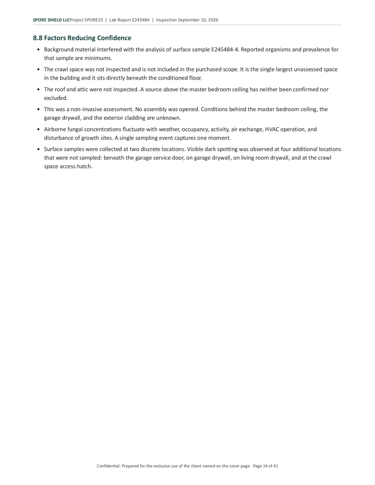 Sample inspection report, page 15 of 61