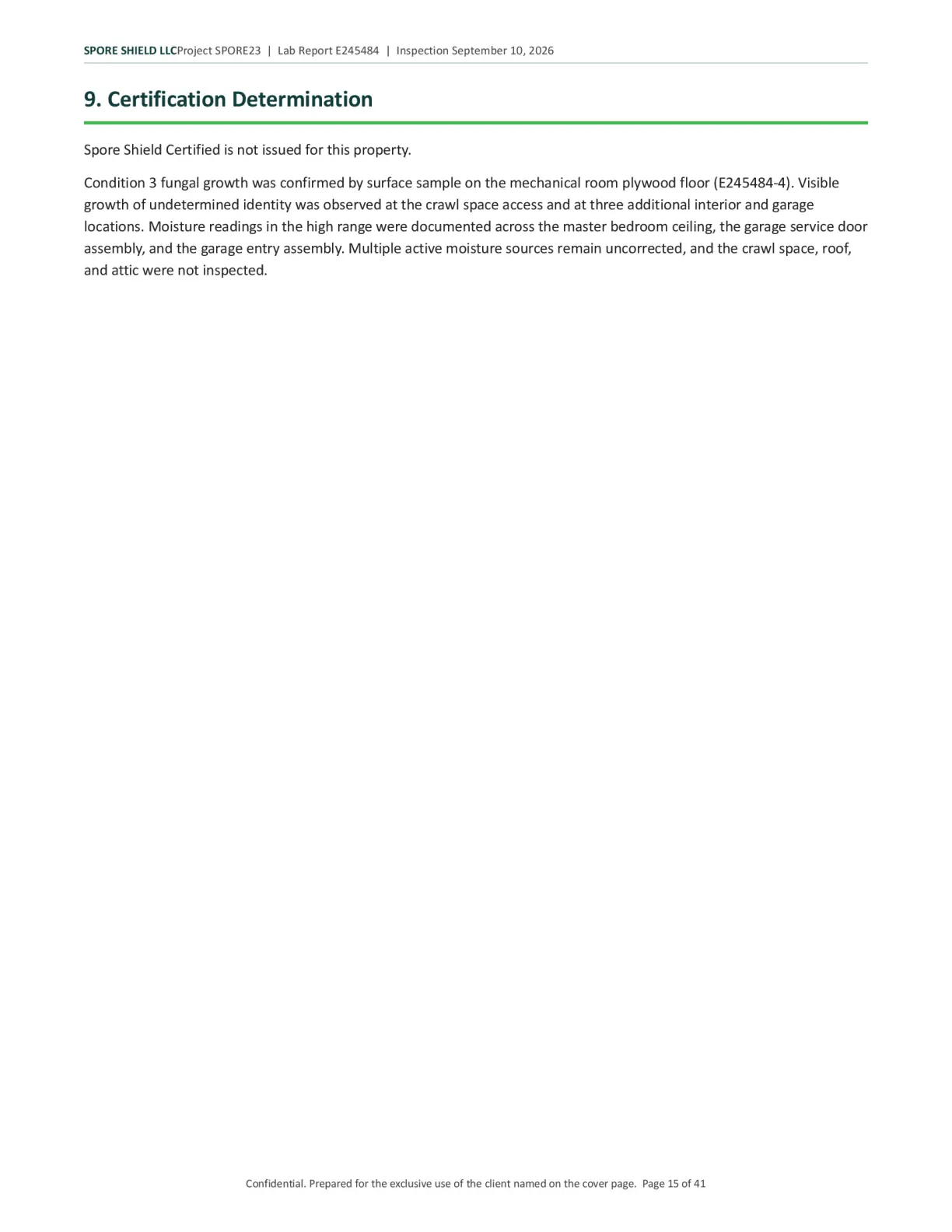 Sample inspection report, page 16 of 61