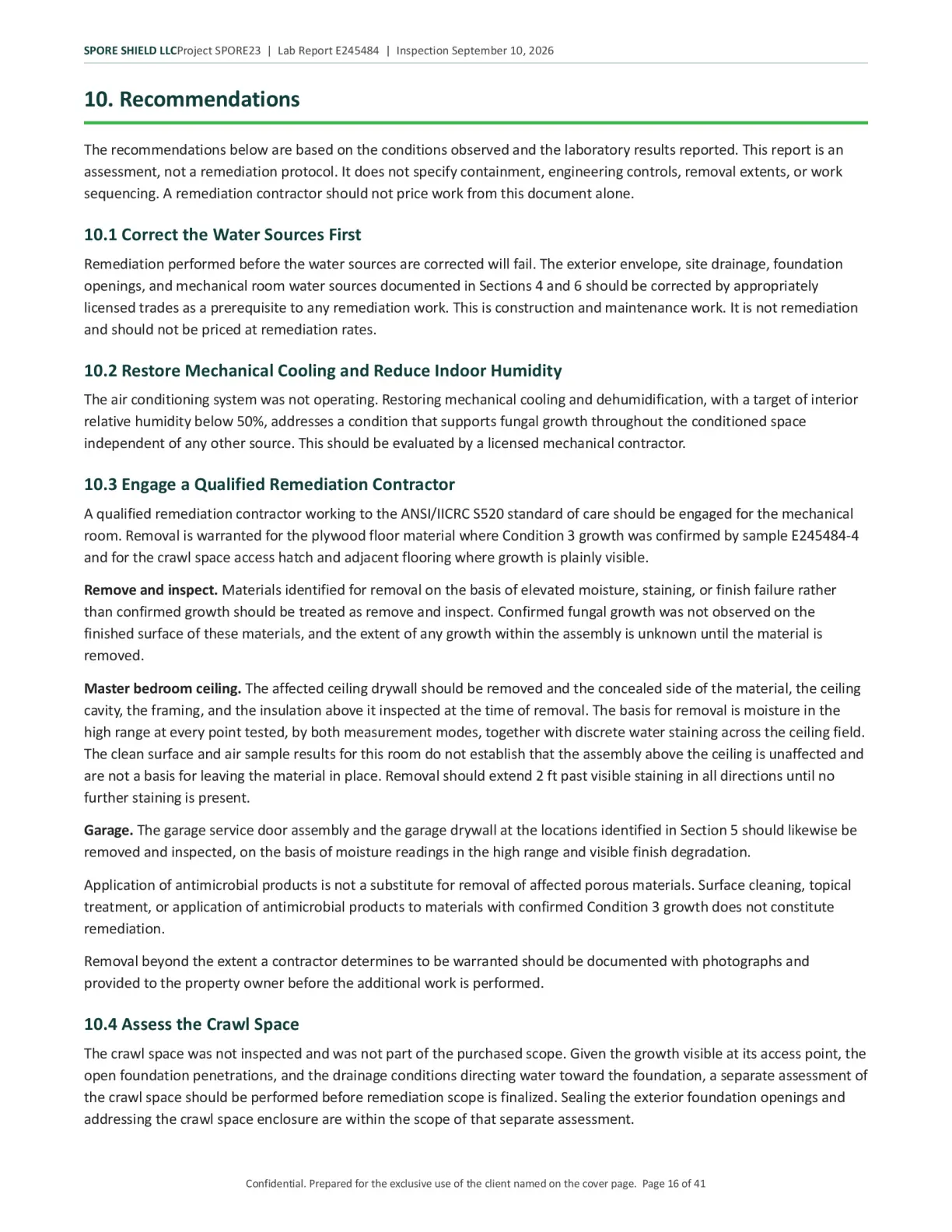 Sample inspection report, page 17 of 61