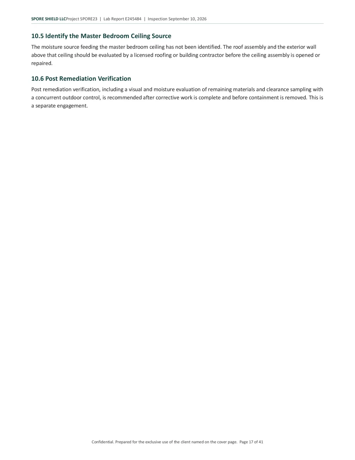 Sample inspection report, page 18 of 61