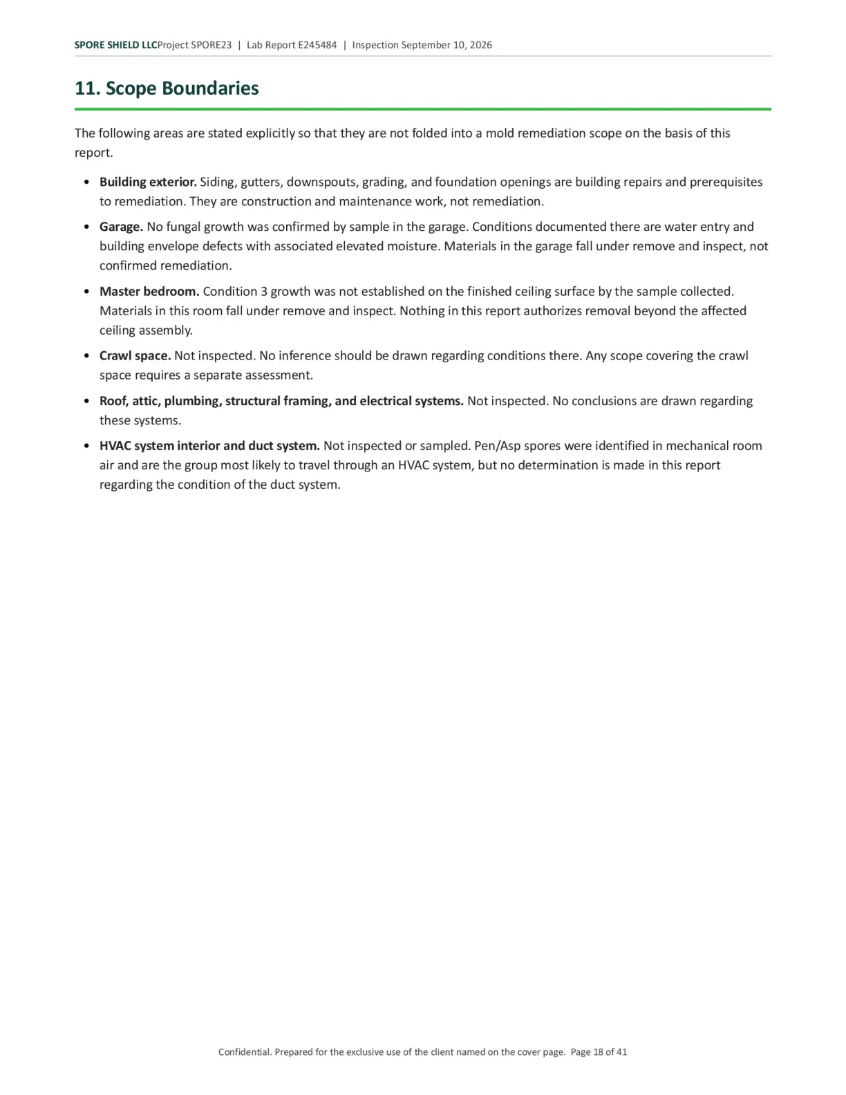 Sample inspection report, page 19 of 61