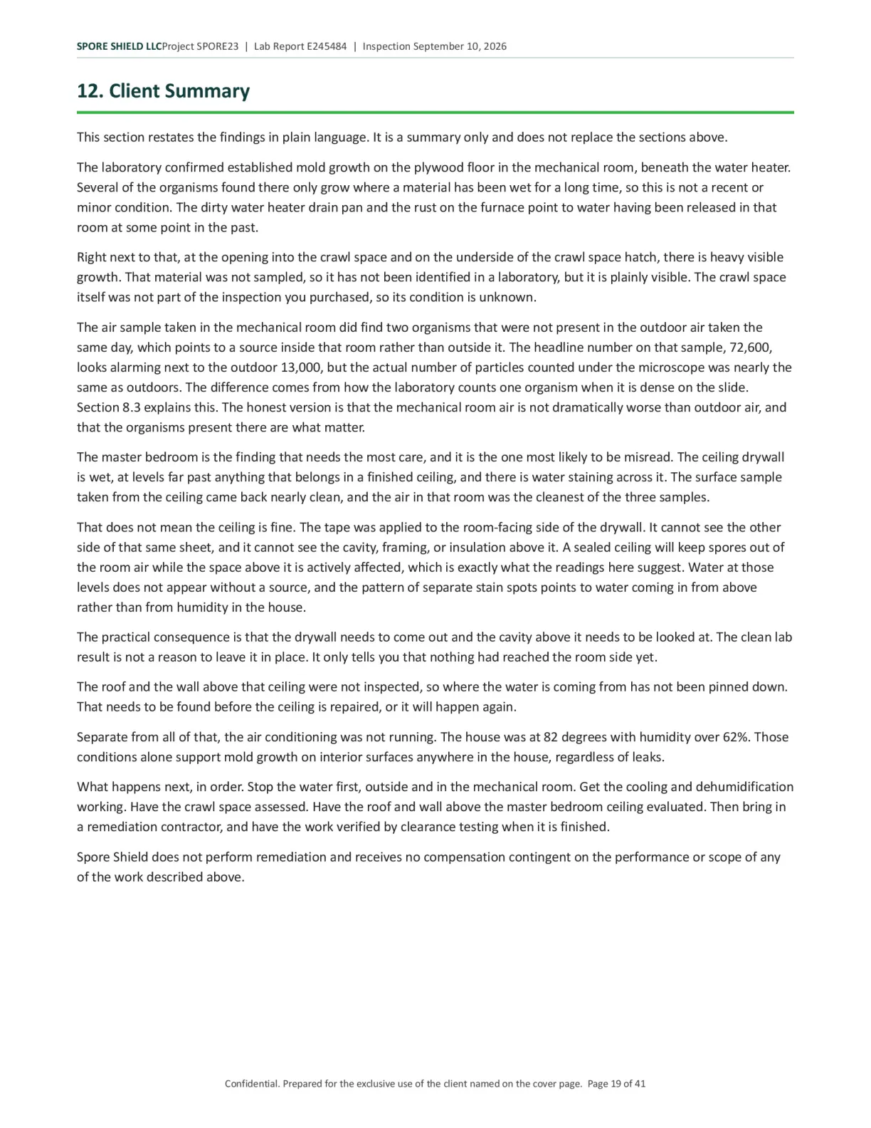 Sample inspection report, page 20 of 61