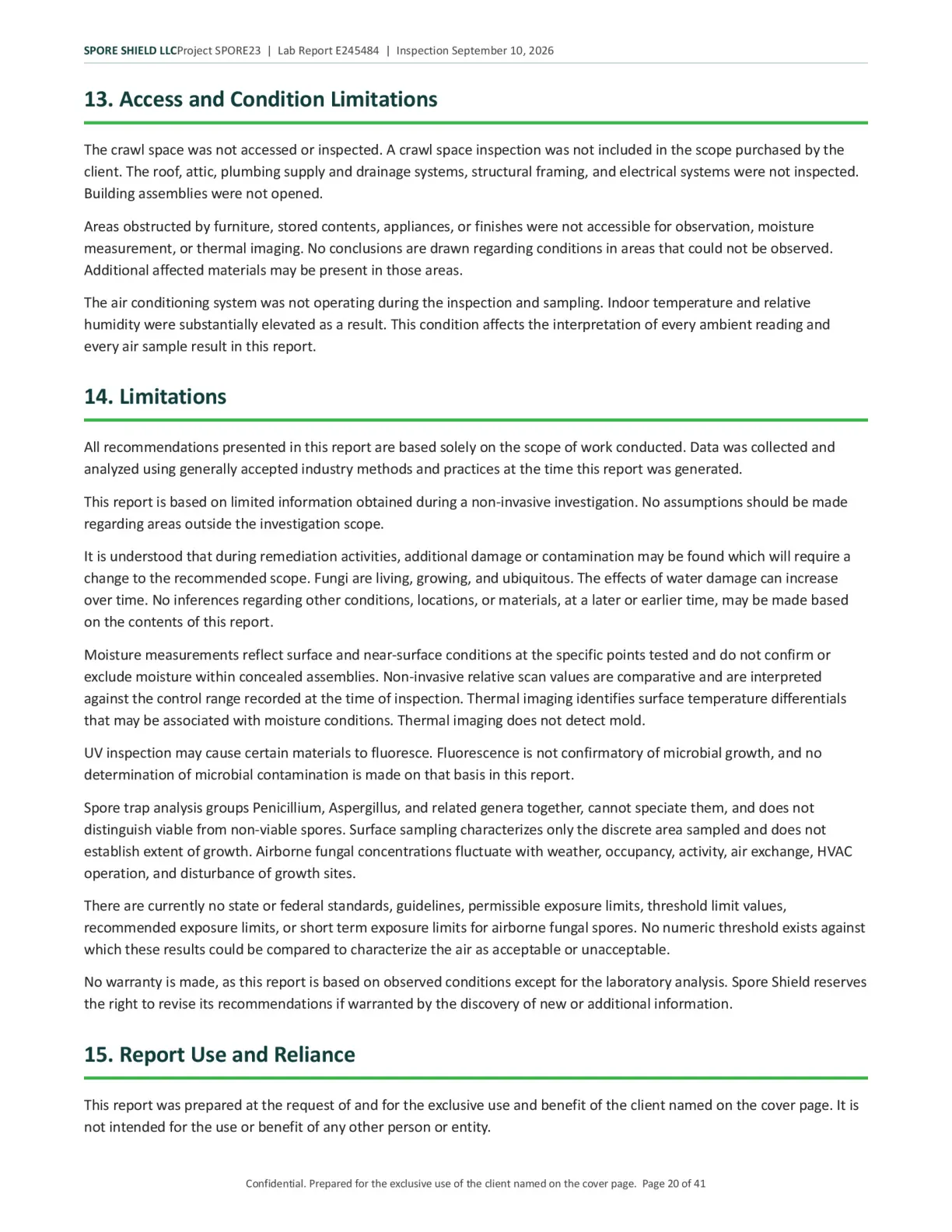 Sample inspection report, page 21 of 61