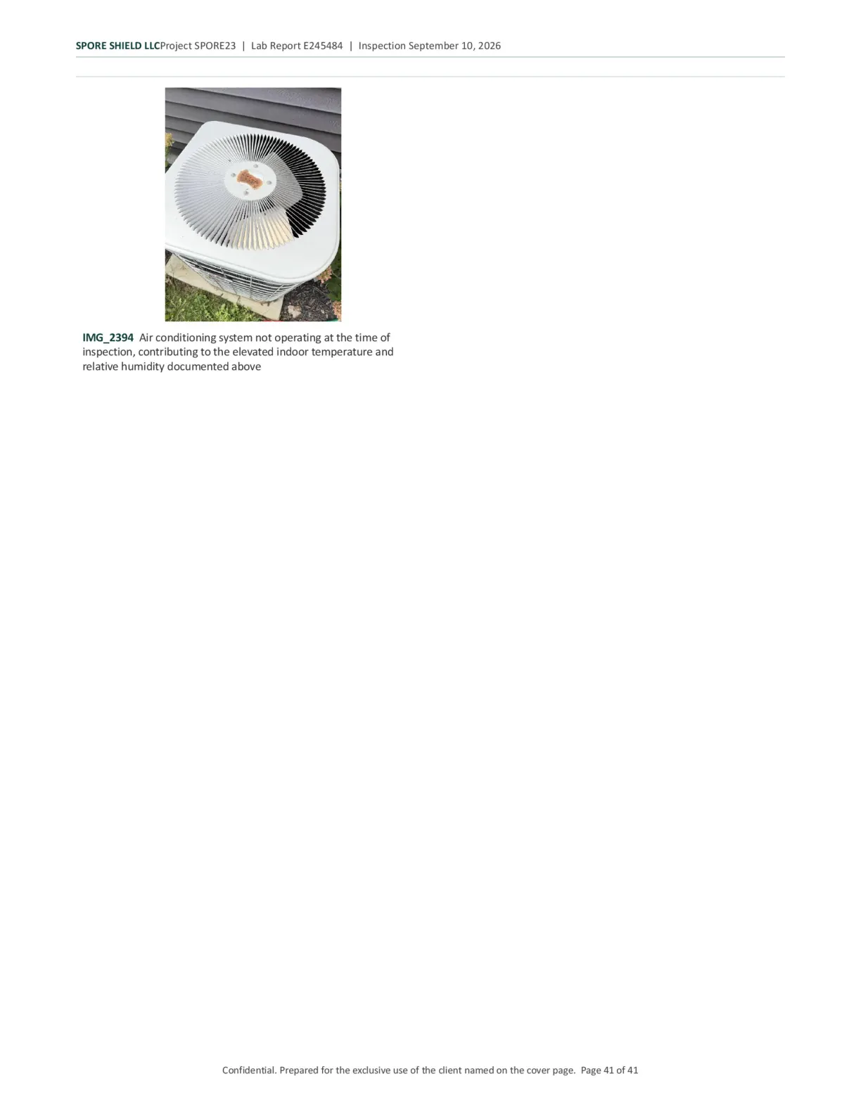 Sample inspection report, page 42 of 61