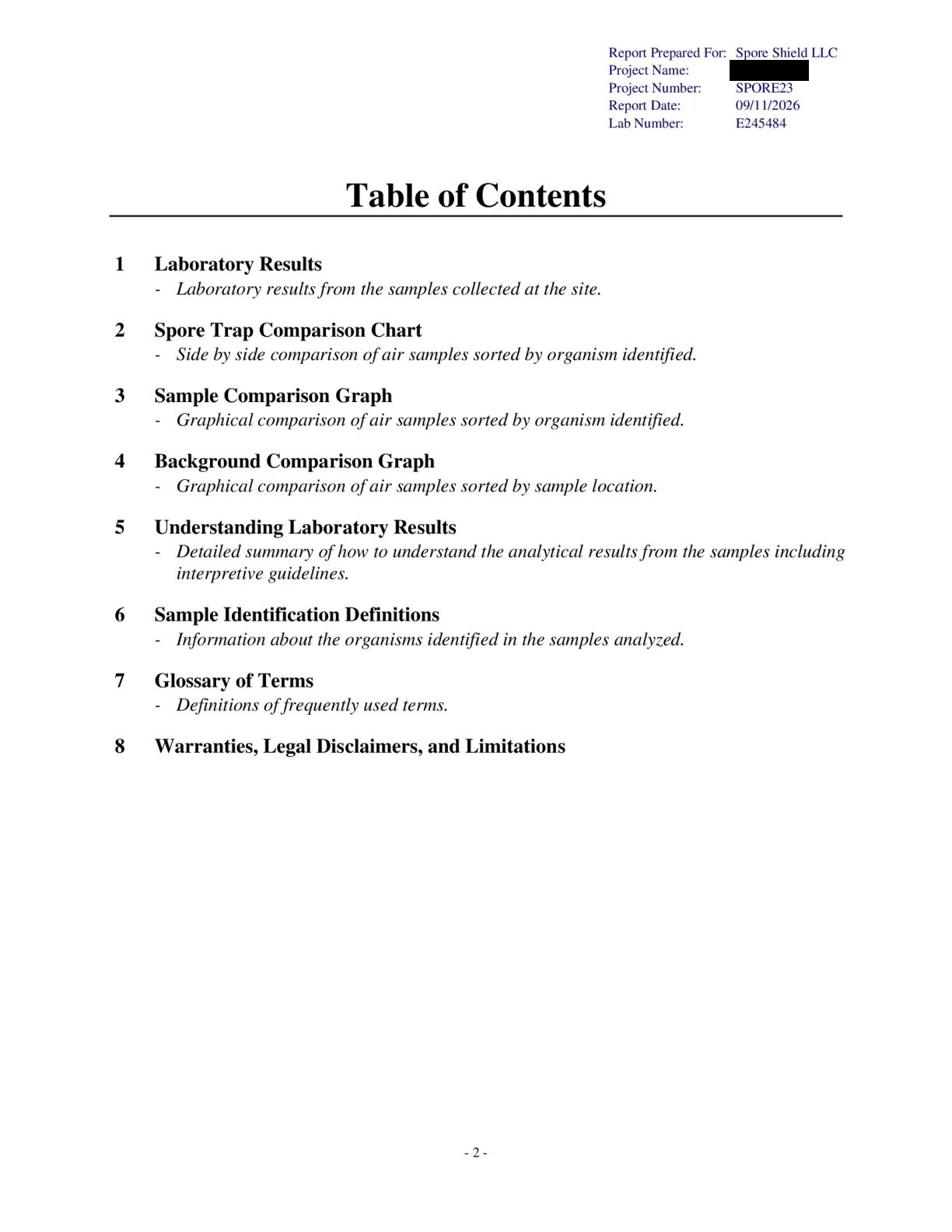 Sample inspection report, page 44 of 61