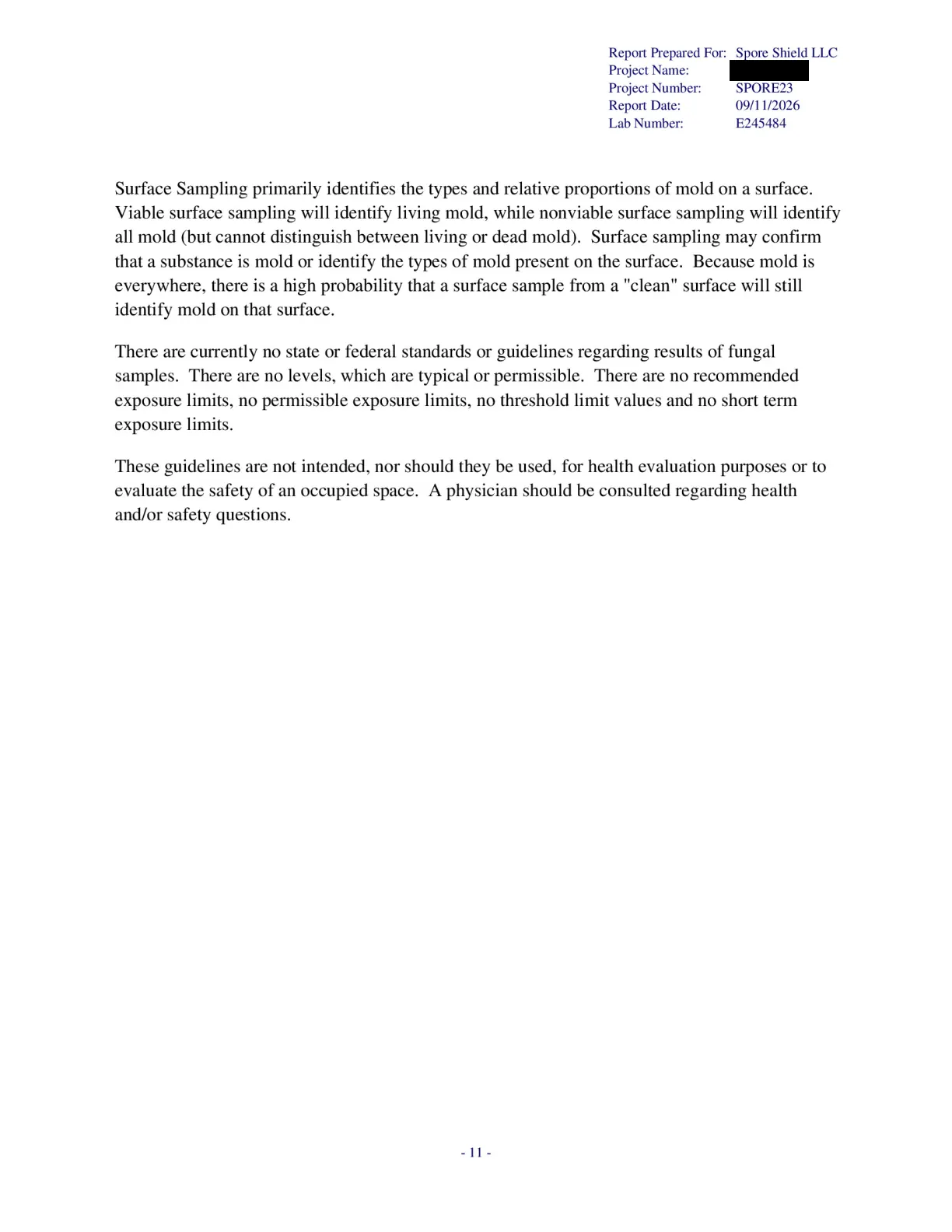 Sample inspection report, page 53 of 61